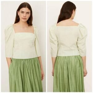 Vince Honeydew Draped Long Sleeve Square Neck Top